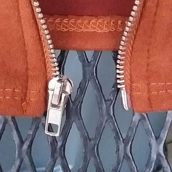 Faux Suede Mini Skirt by Windsor Gold Toned Front Zipper Fall Theme Size Small - Picture 5 of 6